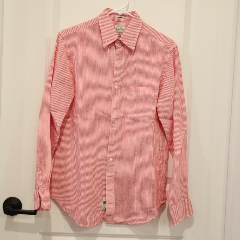 Men's Salmon Striped Shirt - Linen Baird McNutt